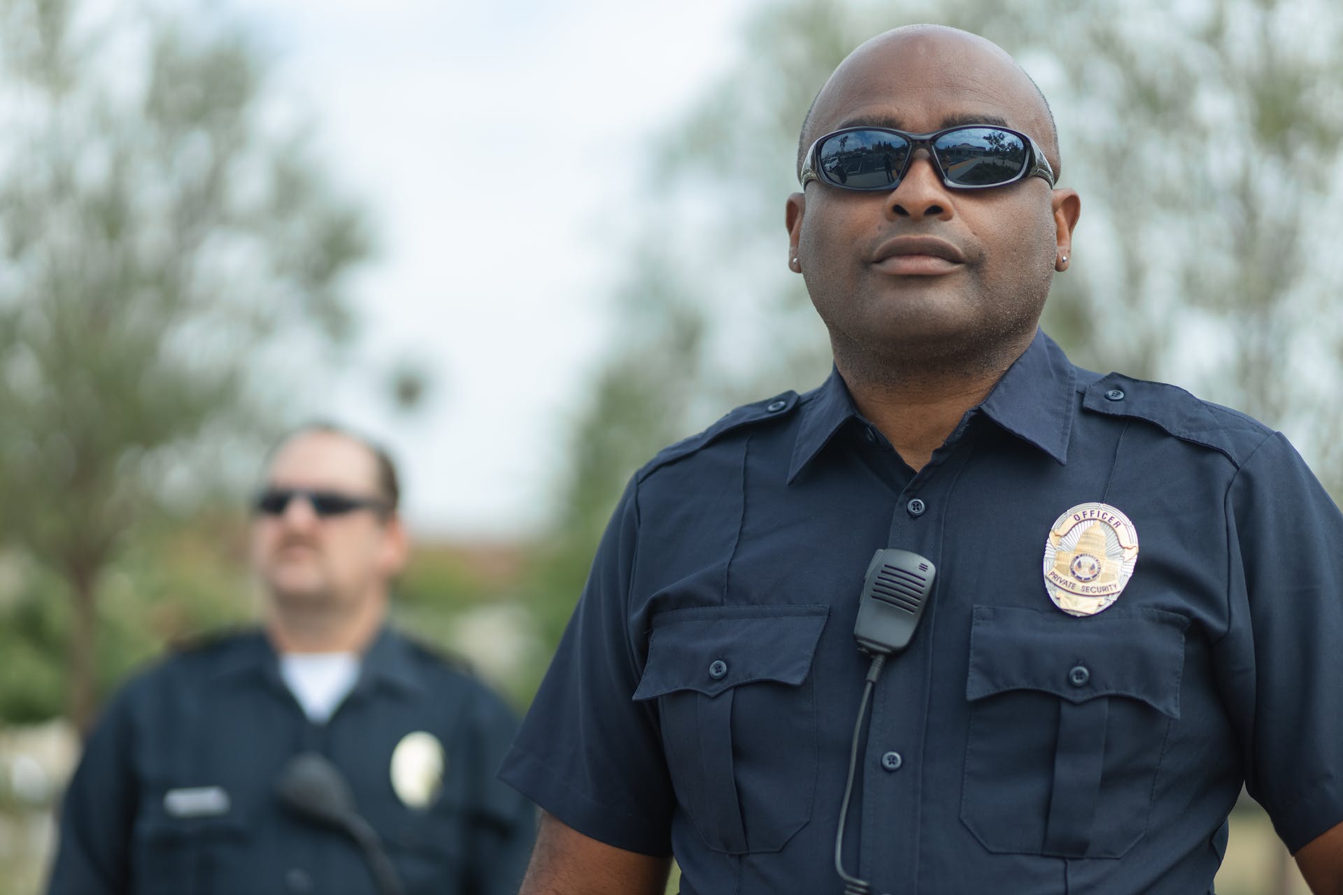 A Policeman Wearing Sunglasses