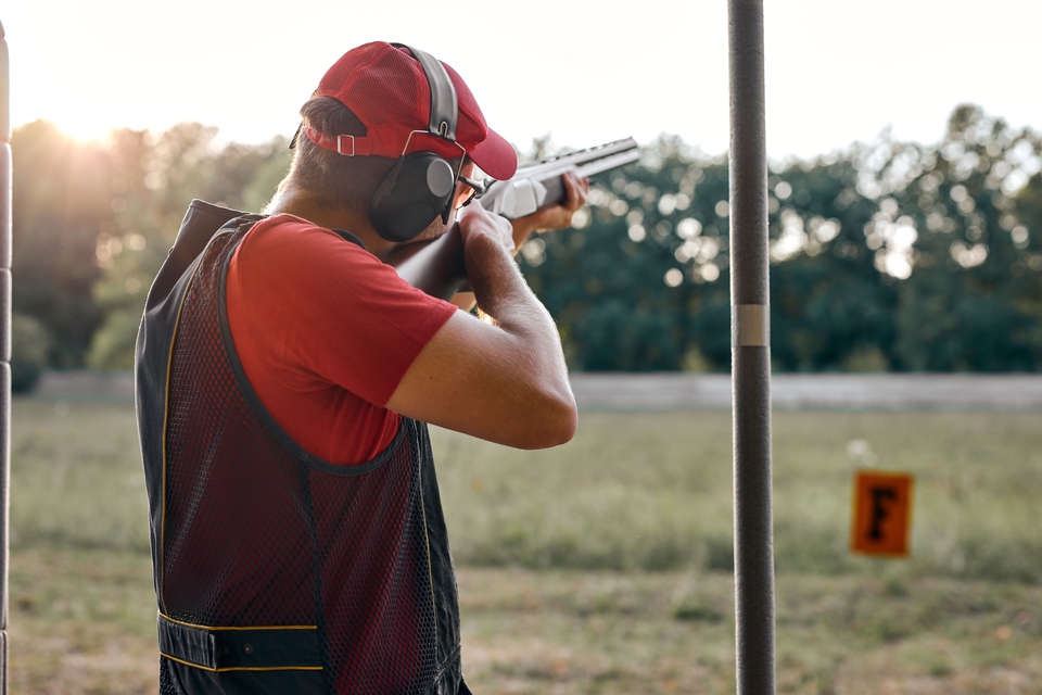 Guy practicing shooting